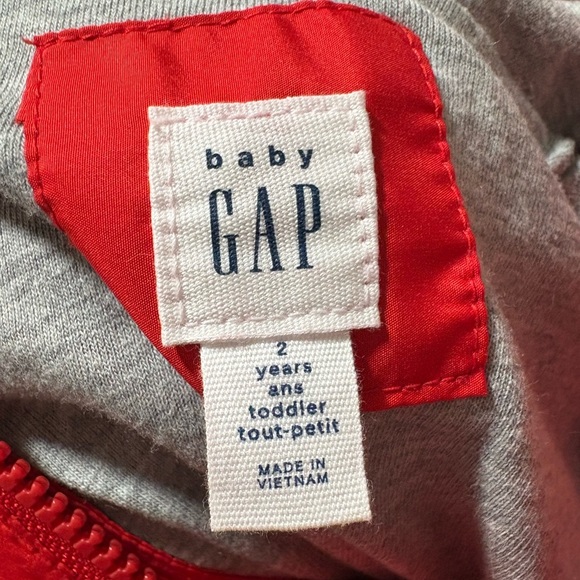 Baby Gap Kids Red Hooded Spring Jacket Size 2 - Picture 7 of 7